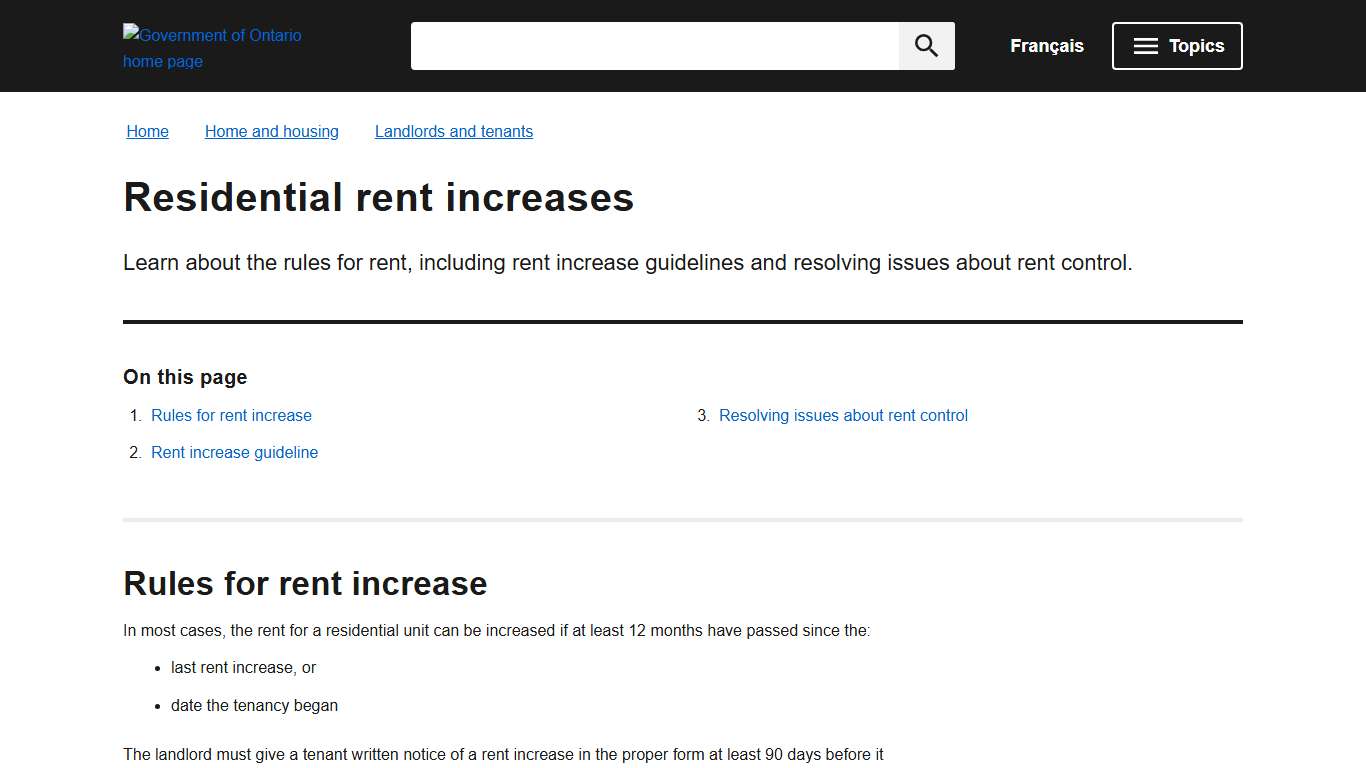 Residential rent increases ontario.ca